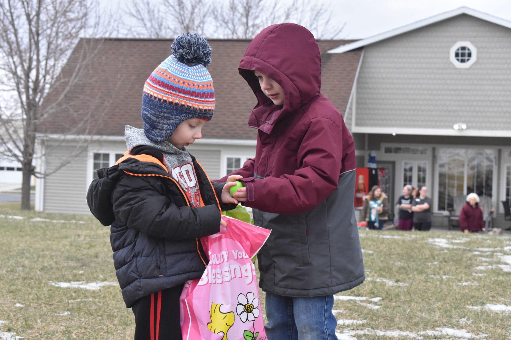 Sharing is caring in egg hunt